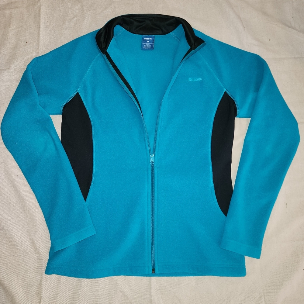 Reebok Teal fleece jacket women - size Medium